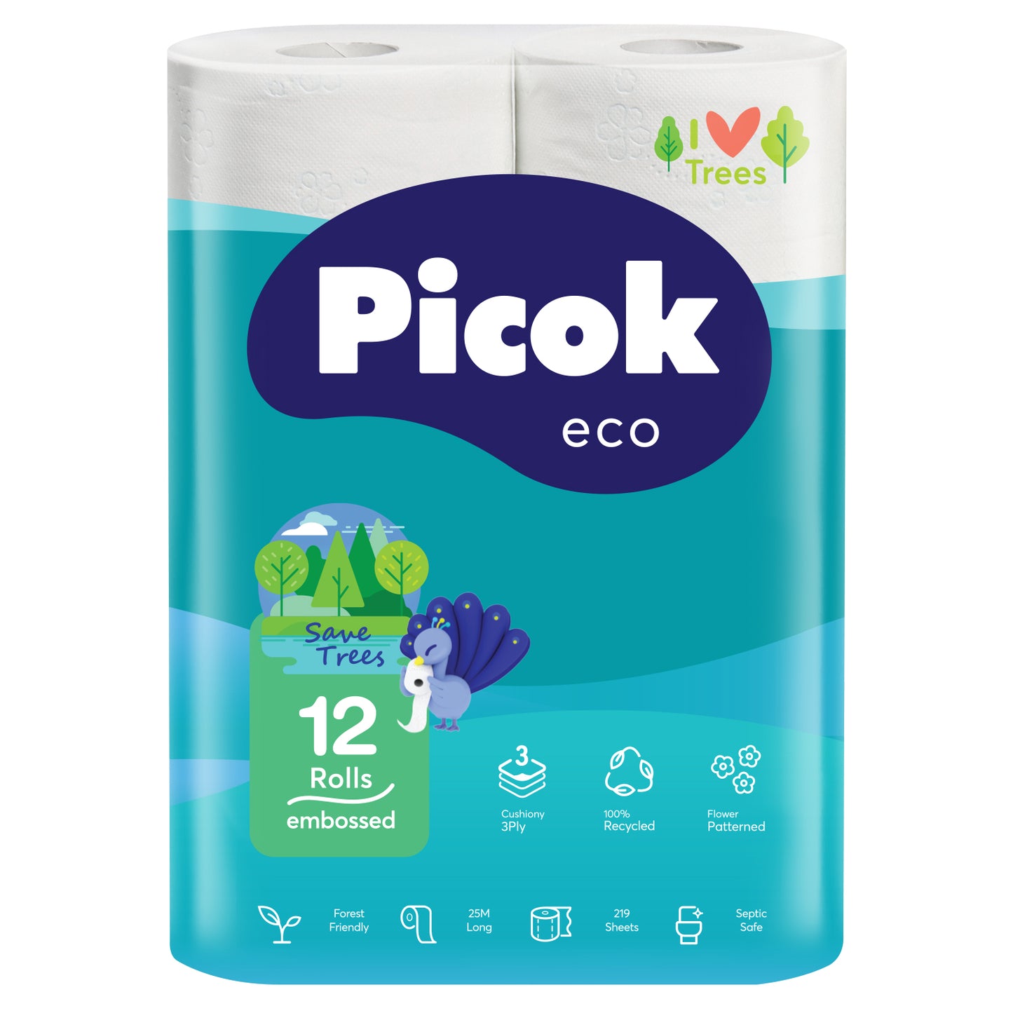 Picok Eco Toilet Tissue Paper 12Rolls